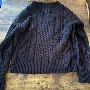 Black Cable Knit Sweater